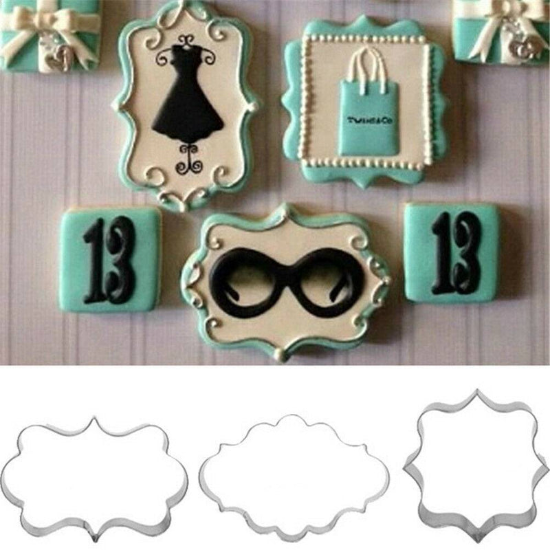 3pcs Fondant Cookies Pastry Sugar craft Decorating Mold Frame Cutter Tool  Y Lt