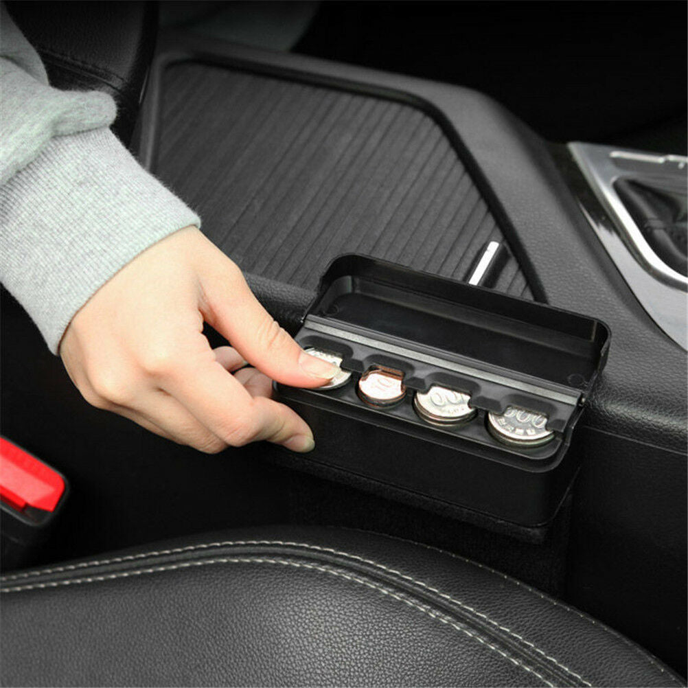 Car Interior Coin Pocket Cases Holder Plastics Storage Box Dispenser Orga.l8