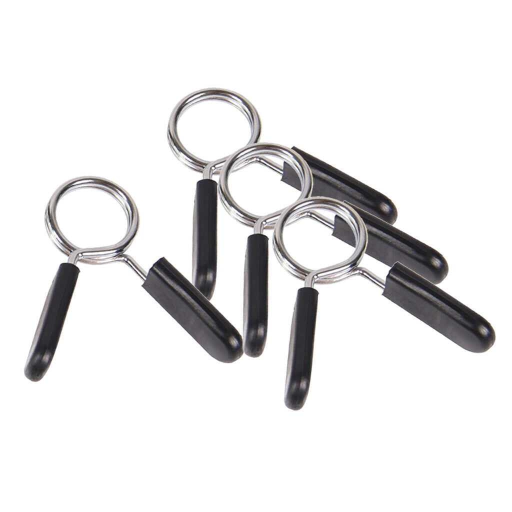 4Pcs Steel Barbell Spring Clamp Standard Gym 1'' Clips Collar Accessories