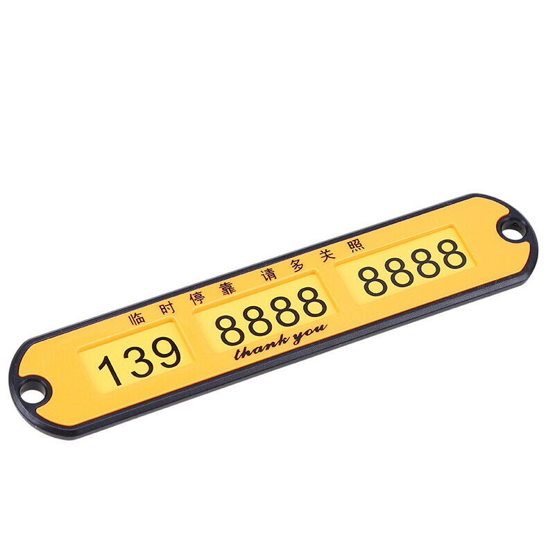 Car Temporary Parking Card Phone Number Notification Plate Suction Tool Orange