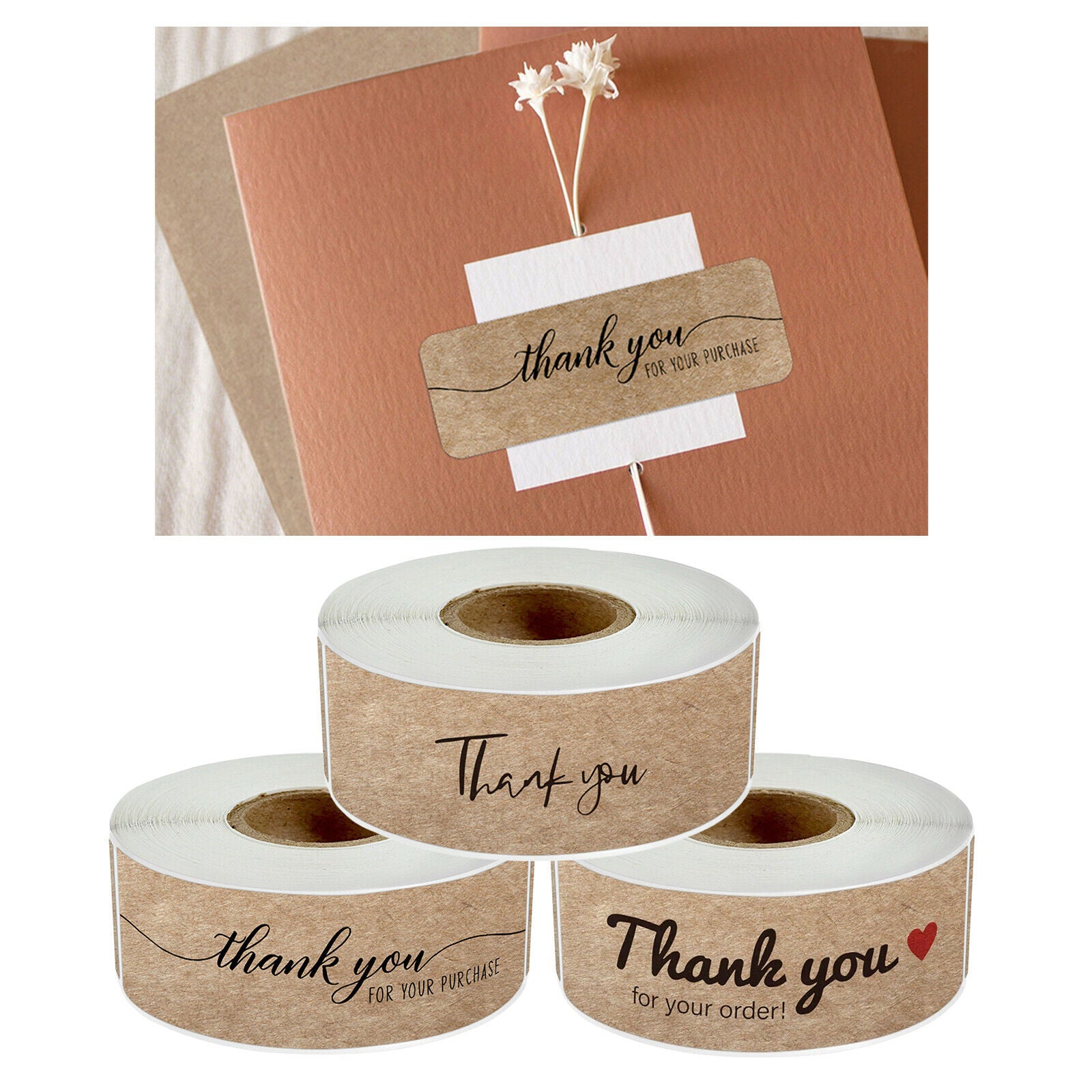 3Pcs Rectangle Thank You Stickers Personalized Party Seal Labels