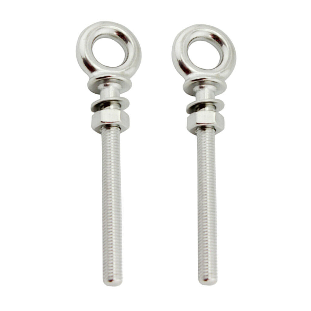 2 Pieces Stainless Steel Shank Eye  M6 & M8 With Washer And Nut