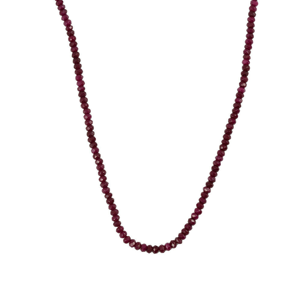 15 "Natural Faceted Ruby Red Jade Rondelle Loose Bead Strands