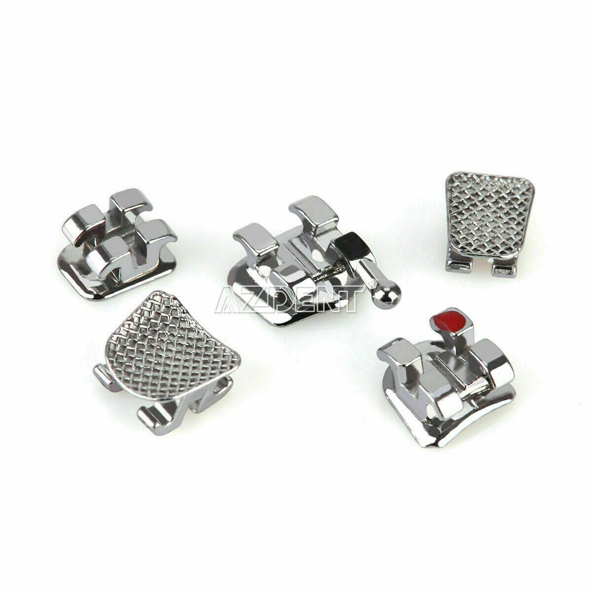 50packs Orthodontic Metal Braces Brackets Dental Roth 018 Hooks 3-4-5 AZDENT