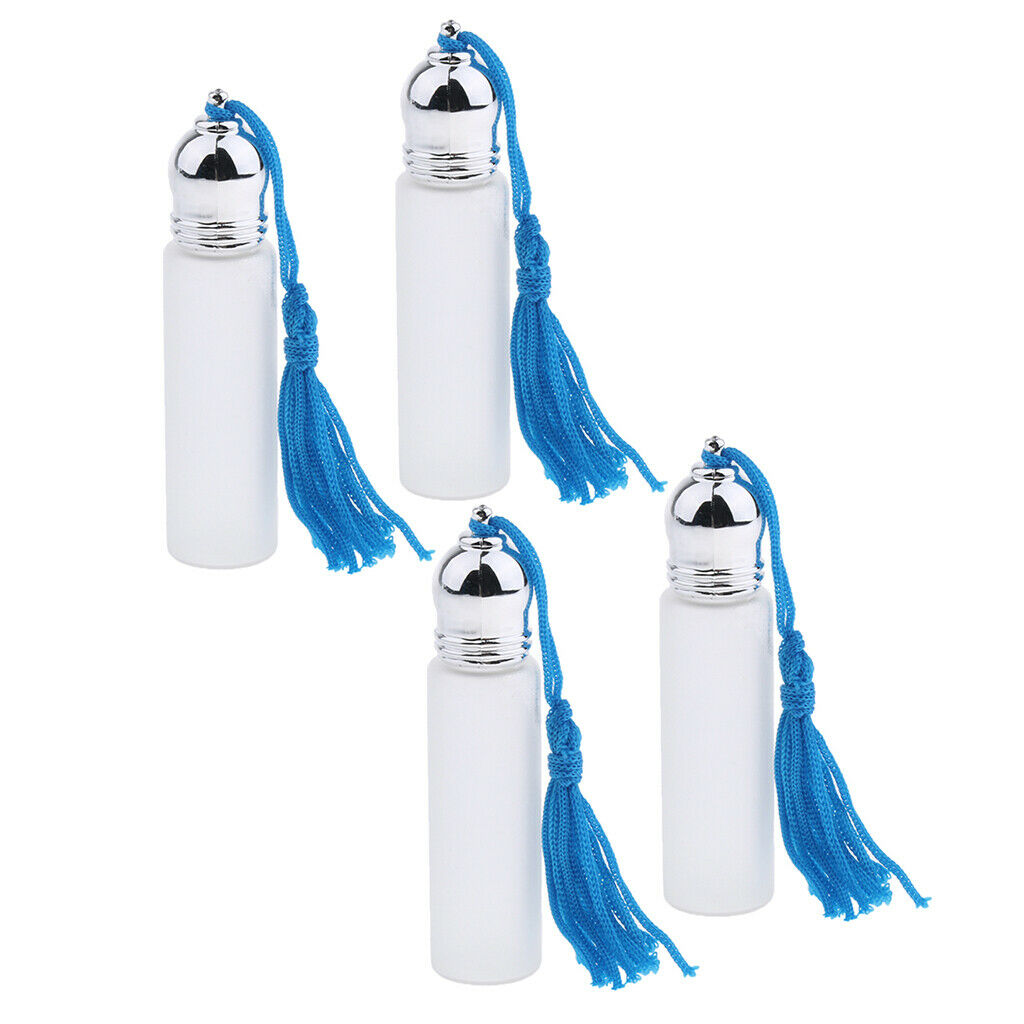 4pcs 10ml Empty Glass Essential Roller Bottles with Roller Balls for Perfumes