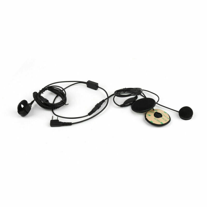 1x 2 Pin Motorcycle Helmet Headset Adjustable Volume PTT For Kenwood Radio  AT2