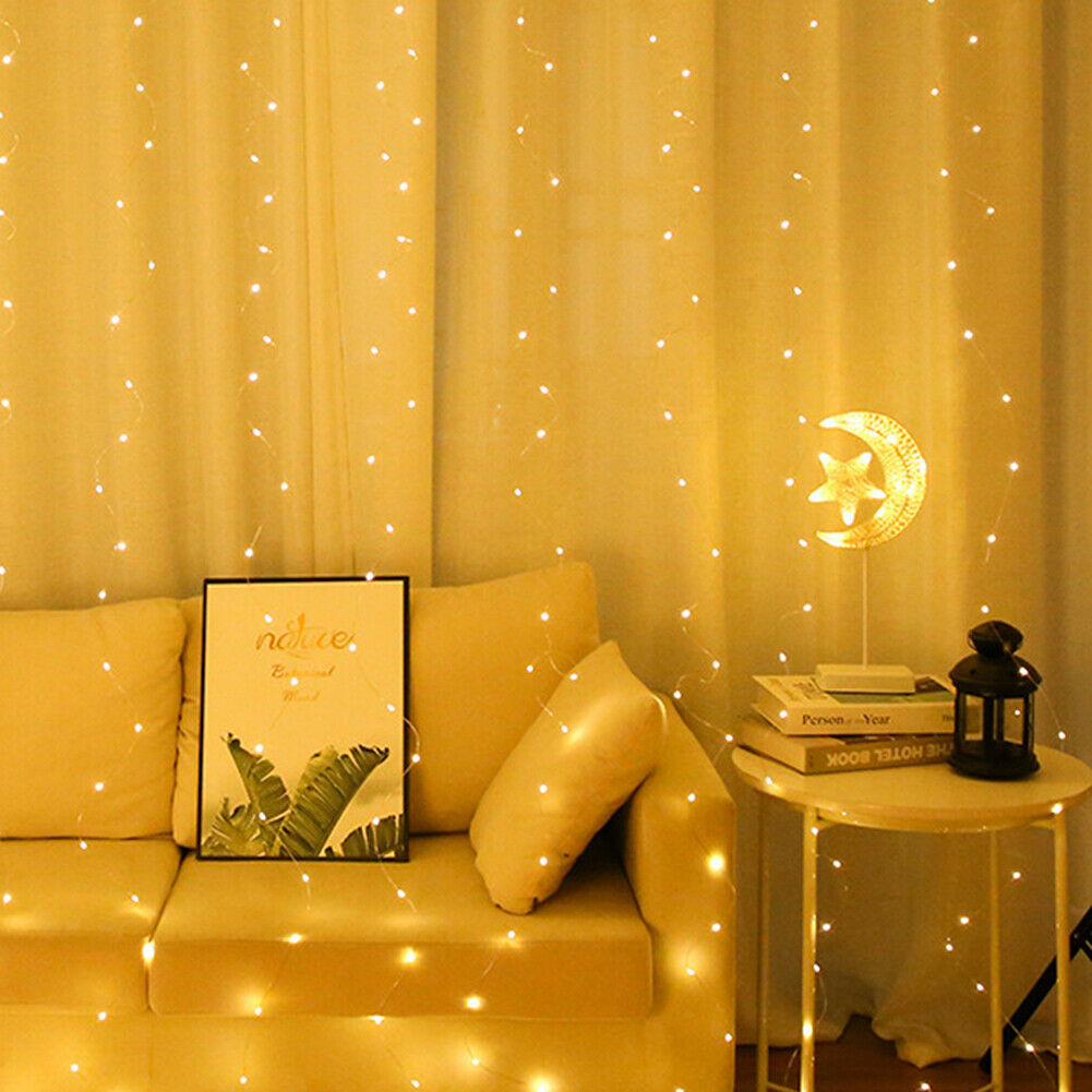 200LED USB Curtain Lamp Christmas Home Decorative Lights Garden Fairy Light @