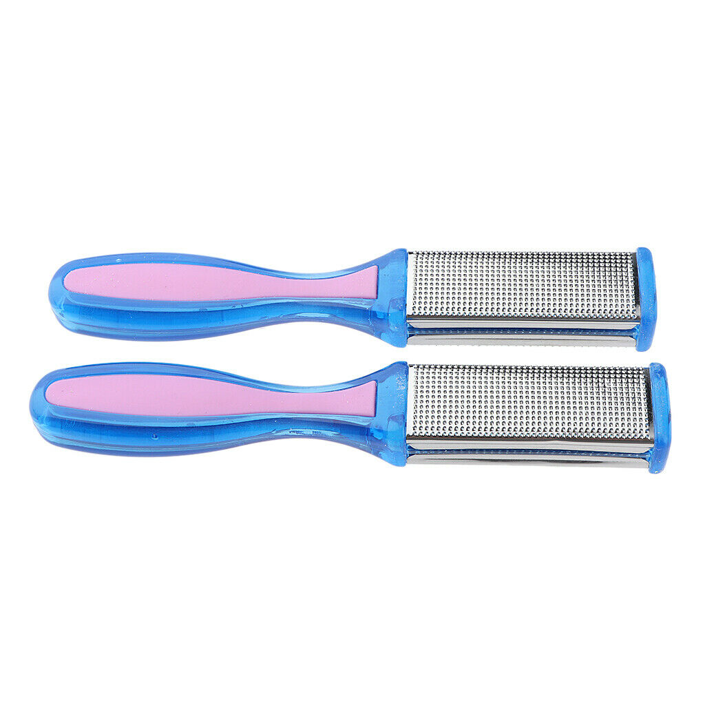 2pcs Dual Side Feet Care Scrub Dead Skin Callus Remover File Stainless