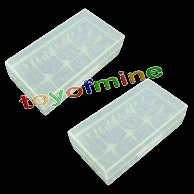 2 x  /16340/CR123A Transparent White Battery Case Holder Storage Box