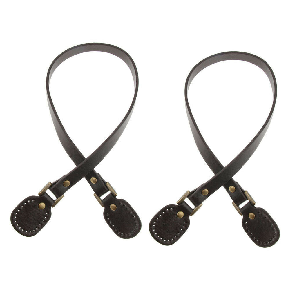 2Pairs Purses Straps Bag Handles for DIY Making Purse Accessory Black+Brown