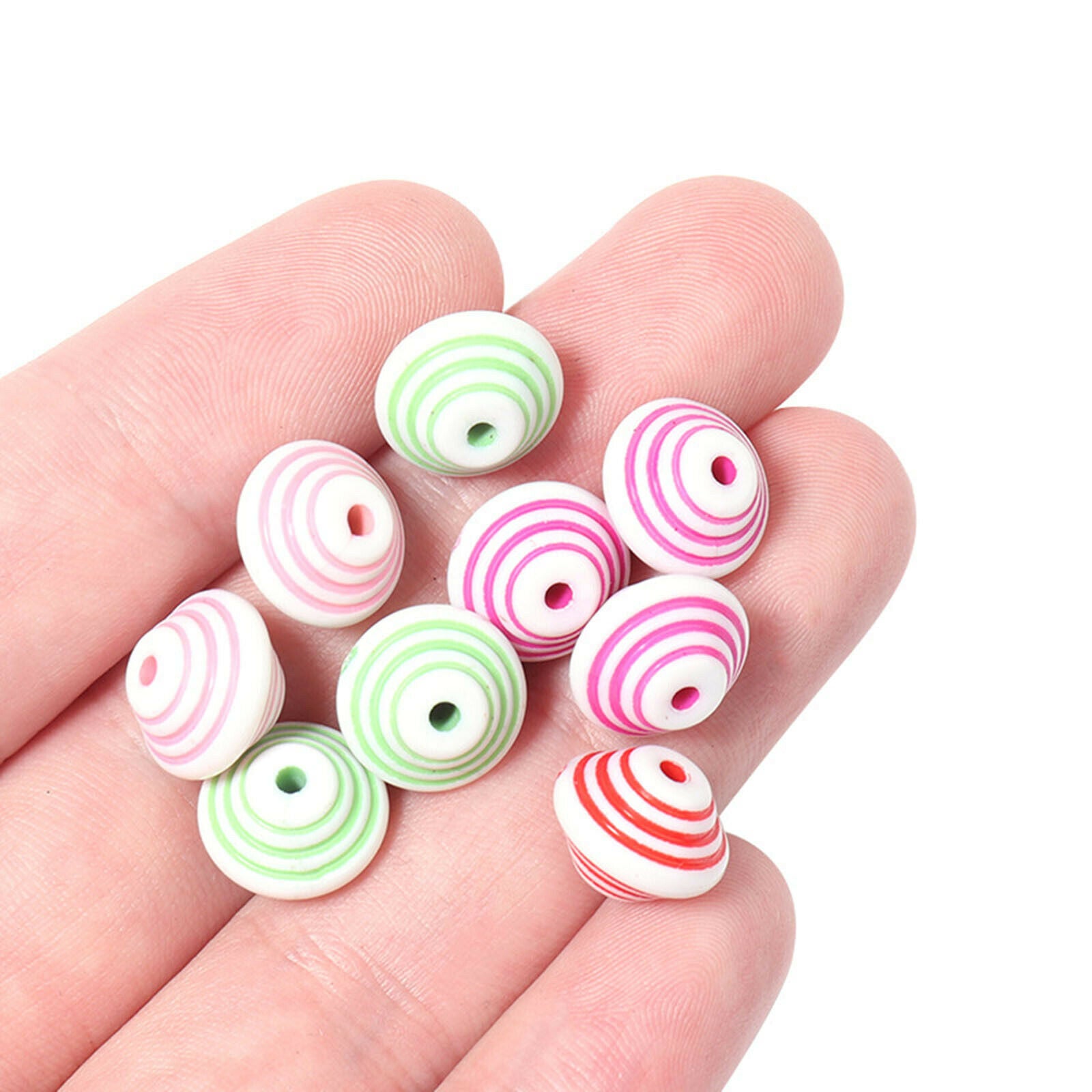 300Pcs Colorful Beads 12mm Spacer Beads with Storage Box for DIY Accessories