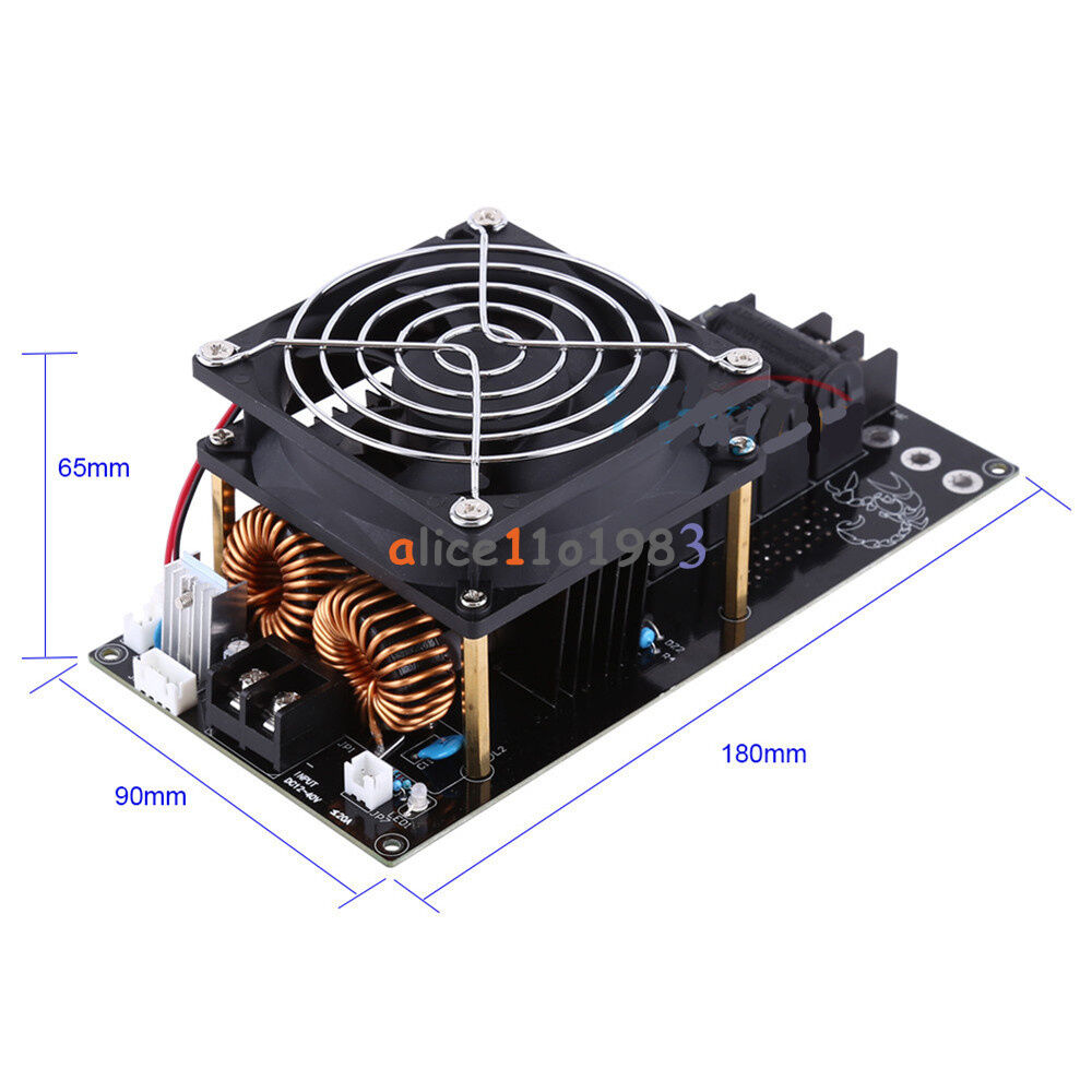1000W 20A ZVS Tesla Induction Heating Board Heater Cooling Fan 12-36V Assembled