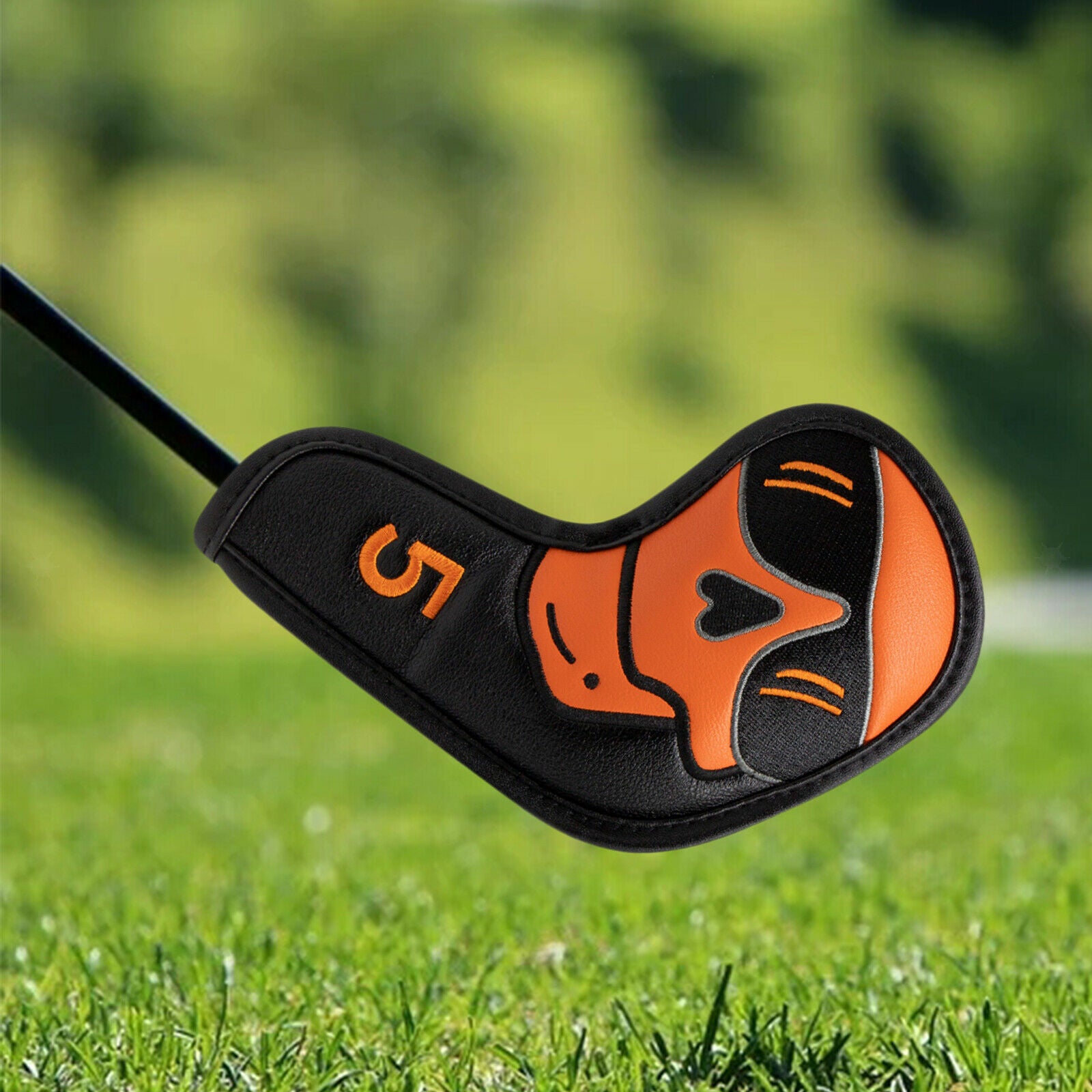 10 Pieces Set PU Leather Magnetic Golf Iron Head Covers Headcovers Wedges