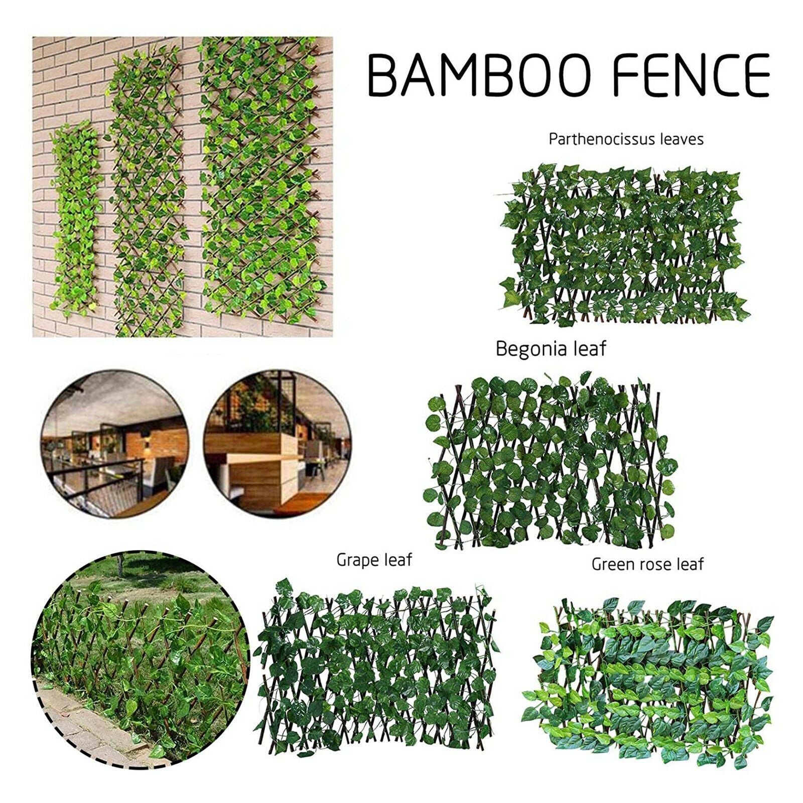 2pcs Retractable Garden Fence Trellis Privacy Screen Garden Yard Decor