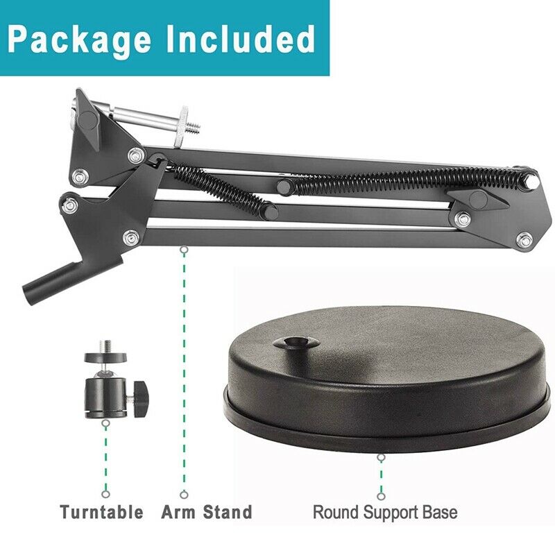 Desktop Webcam Stand 22 Inch Suspension Boom Scissor Arm Stand with Base,ComF3I7