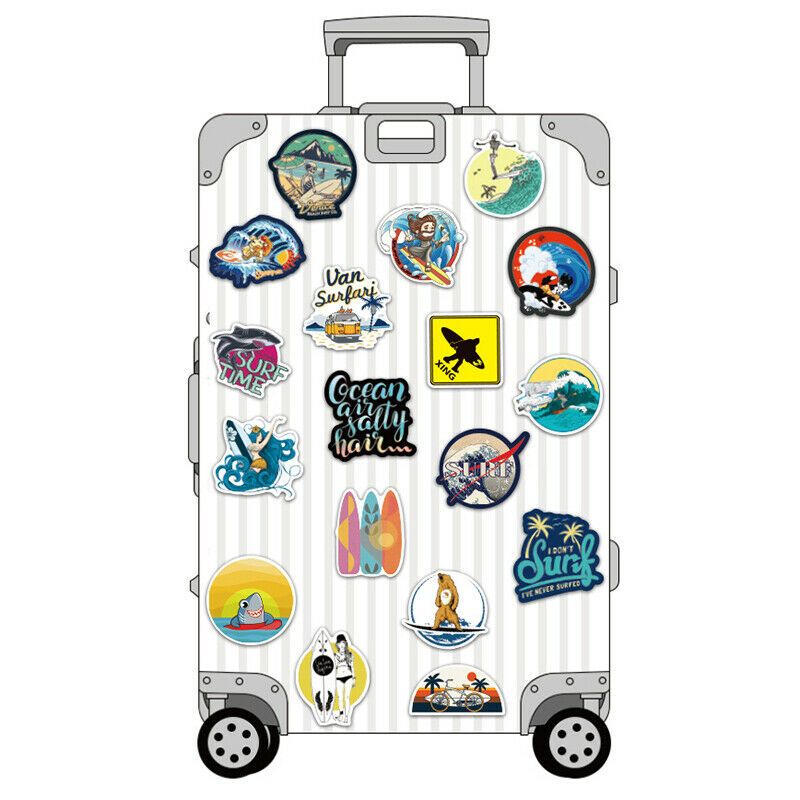 100Pcs Surf Summer Beach Surfing Stickers For Car Styling Motorcycle Luggage