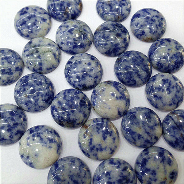 10Pcs 20mm Wholesale Natural Blue Sodalite Round Cab Cabochon DIY Jewelry HH7146