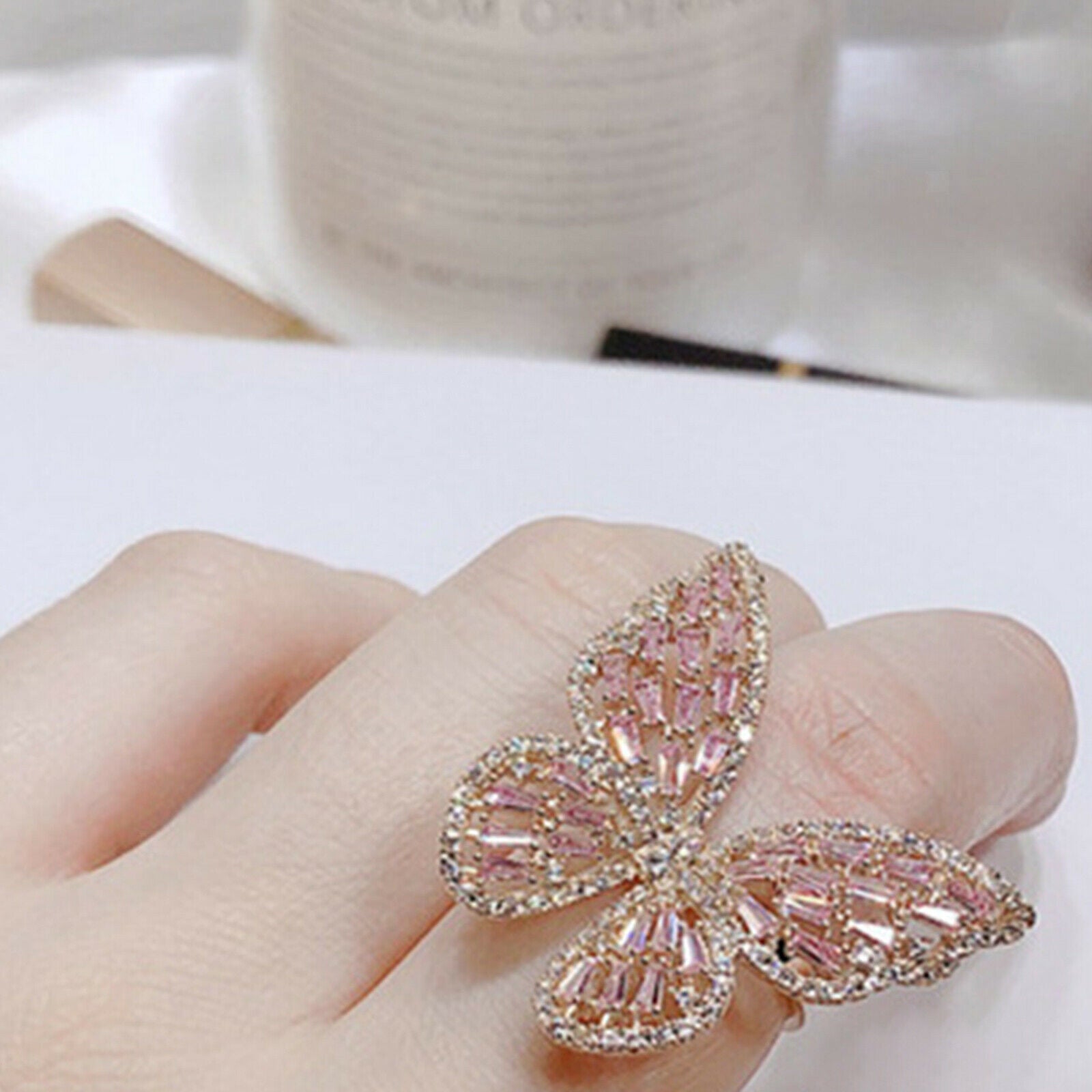 Fashionable Crystal Rhinestone Butterfly Rings Knuckle Rings Party Jewelry