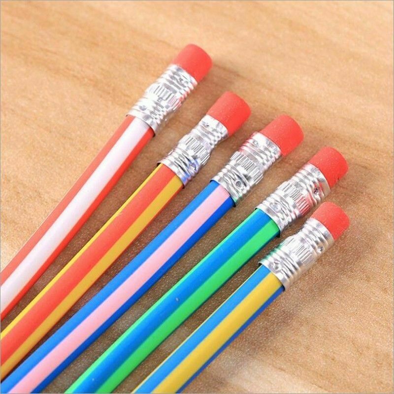100Pcs Colorful Magic Bendy Flexible Soft Pencil with Eraser For Kids Writing