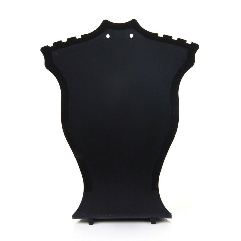 2X Novelty Plastic Sector Shape Stud Necklace Chain Jewelry Display Stand Black