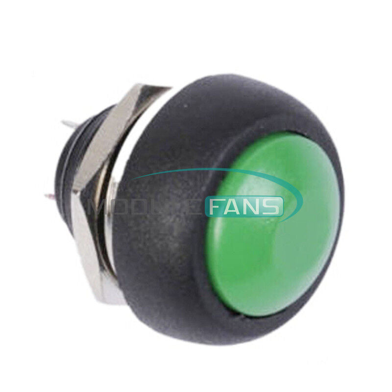 5Pcs Green 12mm Waterproof Momentary ON/OFF Push Button Mini Round Switch New