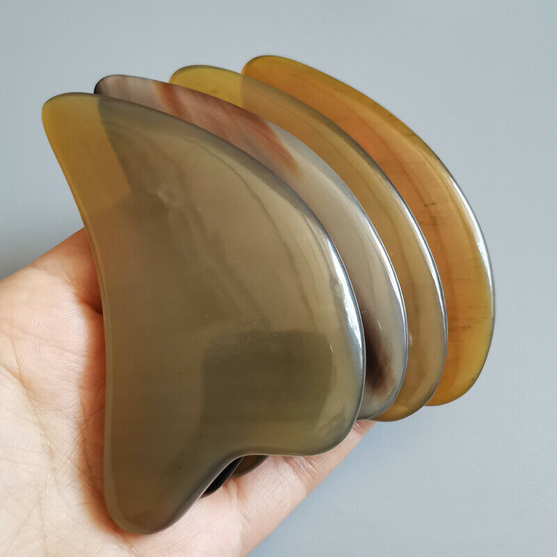 Natural Ox Horn Gua Sha Board Gouache Scraper Face Massager Facial Lift Scrap Pb