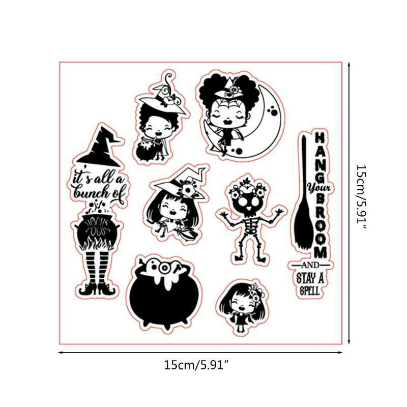 Clear Stamp Craft Making Embossing Mould for DIY Halloween Witch Card