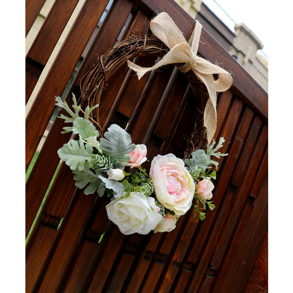 Romantic Wedding Floral Wreath Deco Wreath Door Wreath With Rattan And Roses