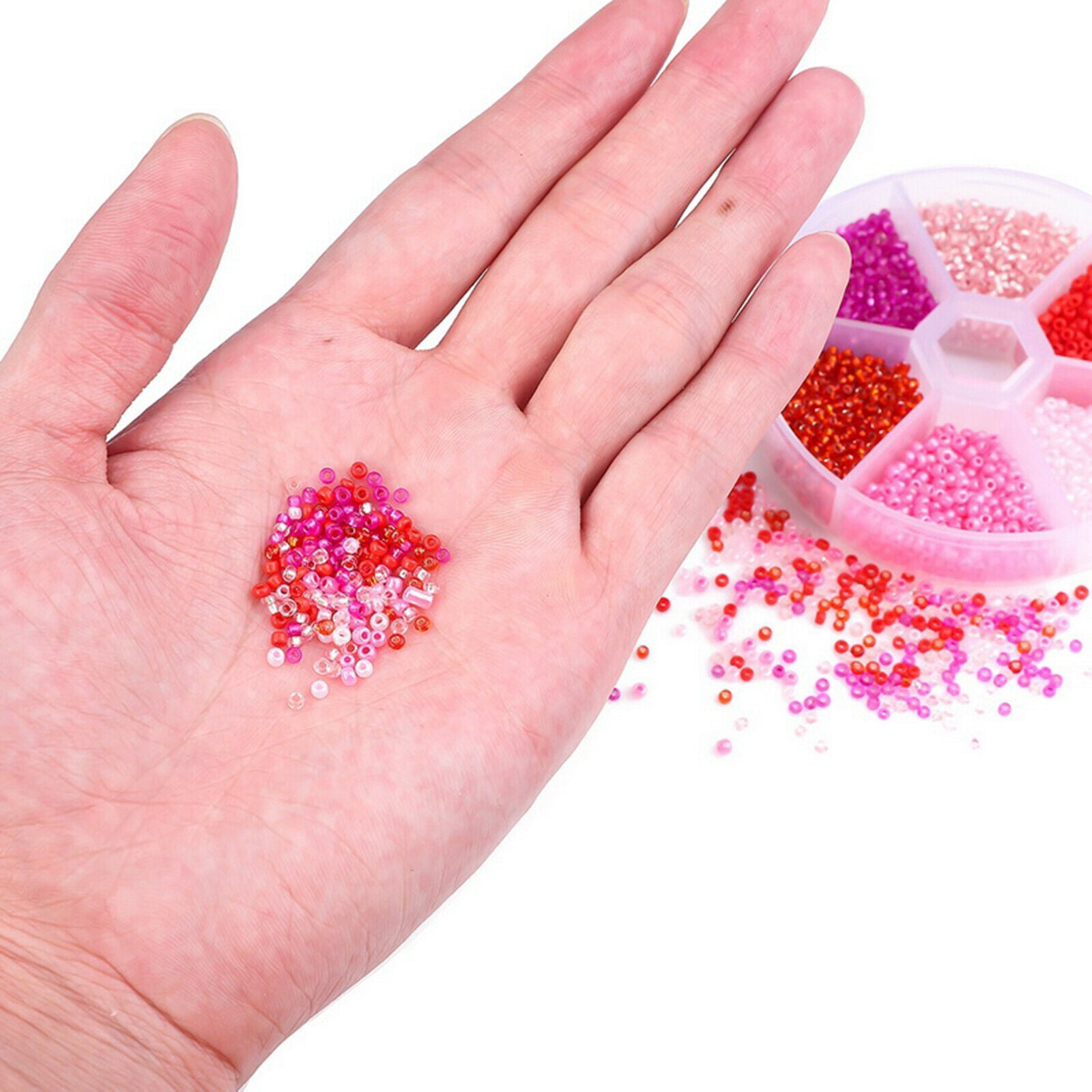 5700Pcs 2mm Loose Spacer Beads Spacers DIY Supplies Necklace Red Series