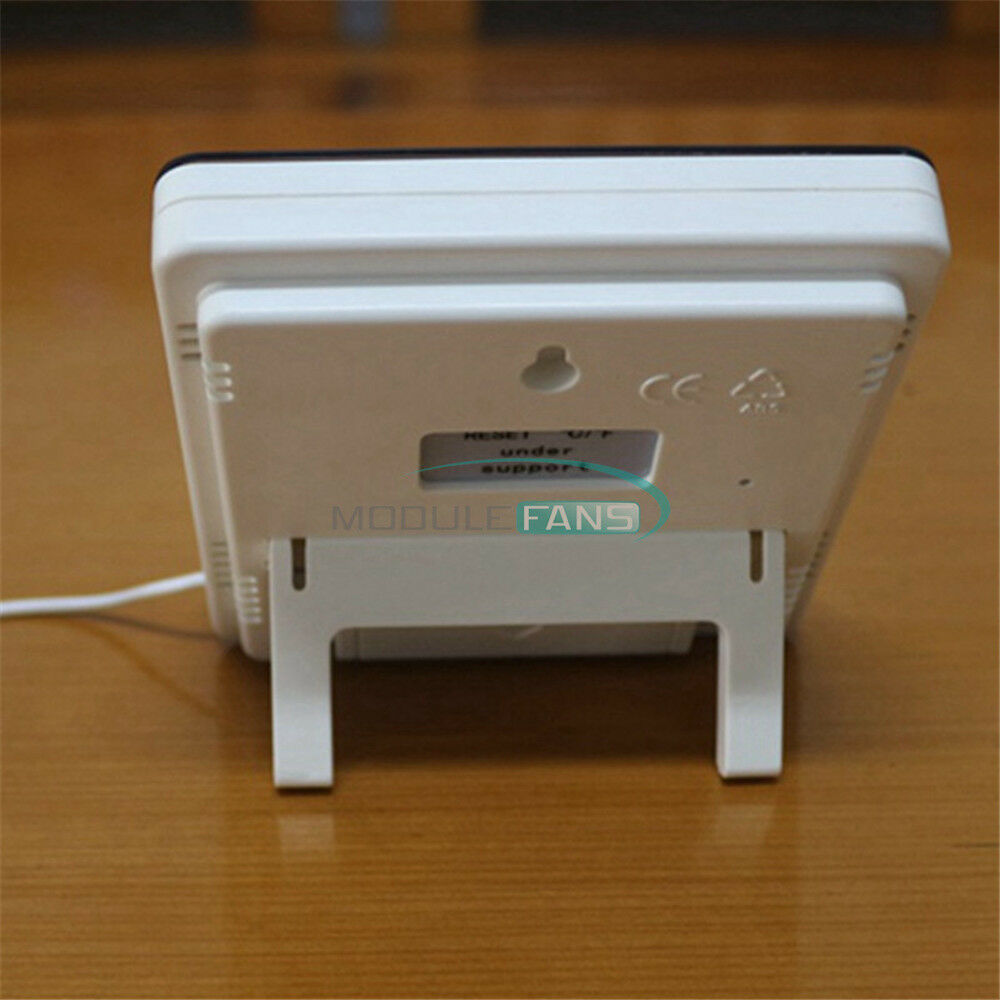 Digital LCD Temperature Thermometer Hygrometer Humidity Meter Clock White HTC-2