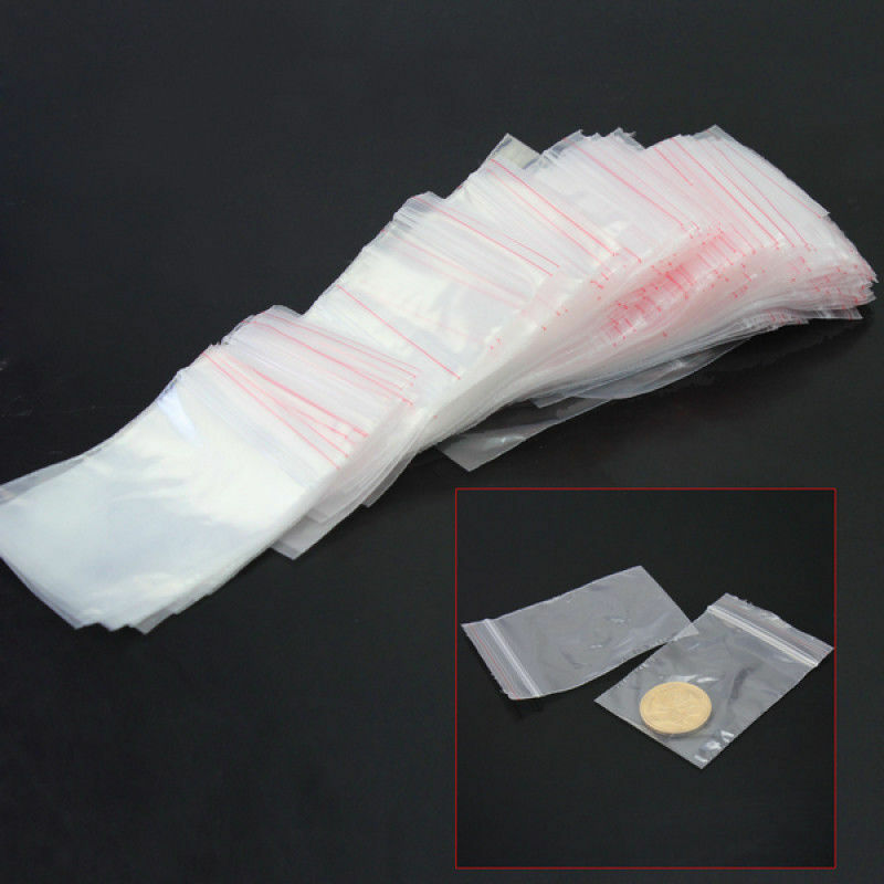 200x Clear Small Zip Lock  Plastic Bags  Reclosable Jewelry Baggies 4cmX6cm