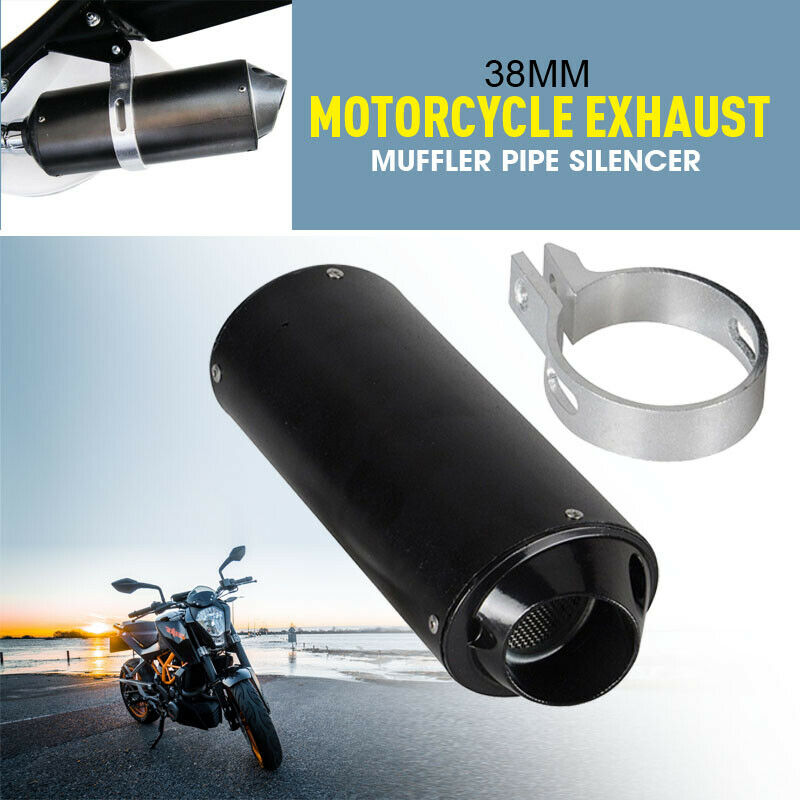1x 38mm Motorcycle Pipe Silencer Exhaust Muffler For 125/150/160cc Dirt Bike ATV