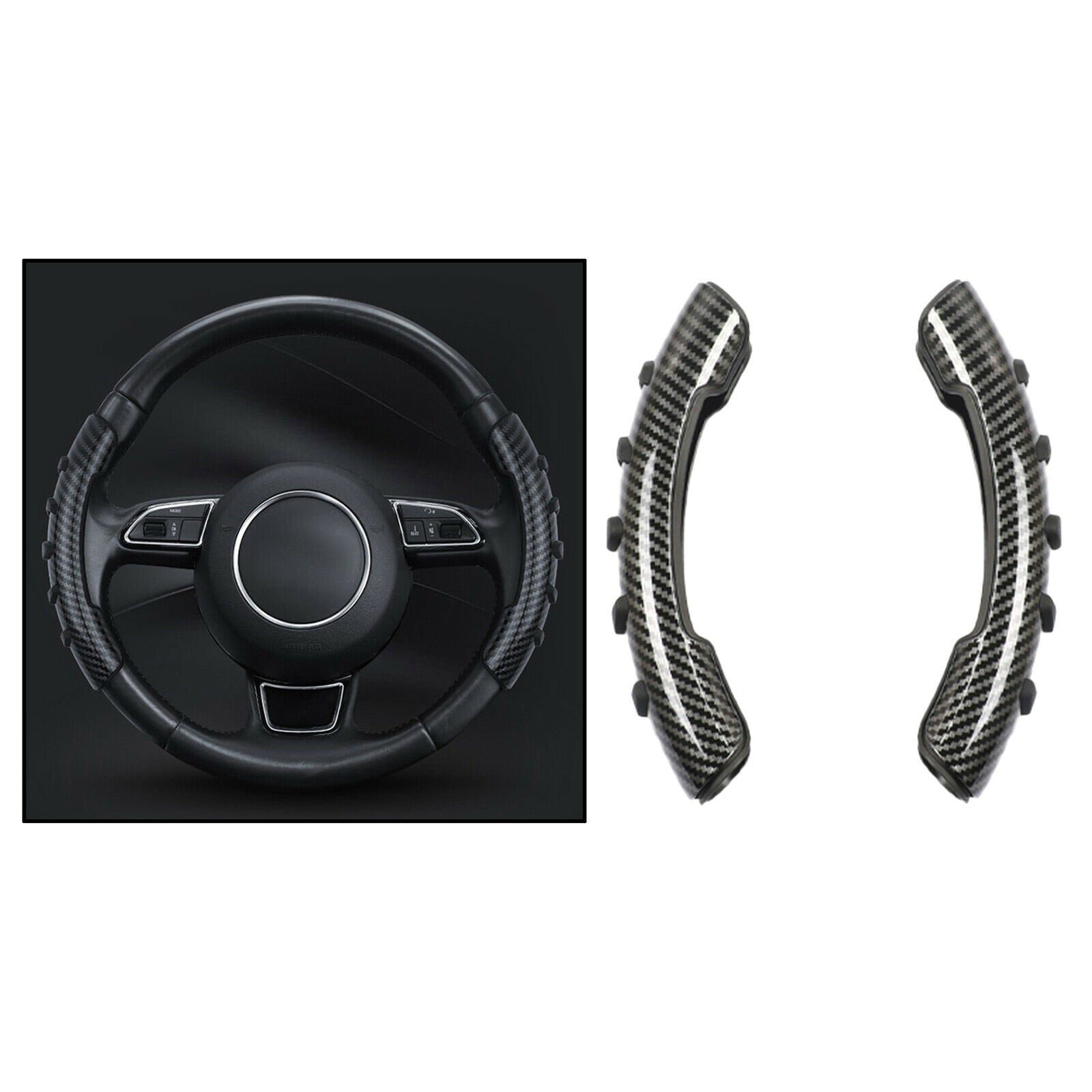 ABS Car Steering Wheel Cover Waterproof for Most Vehicles carbon fiber grain
