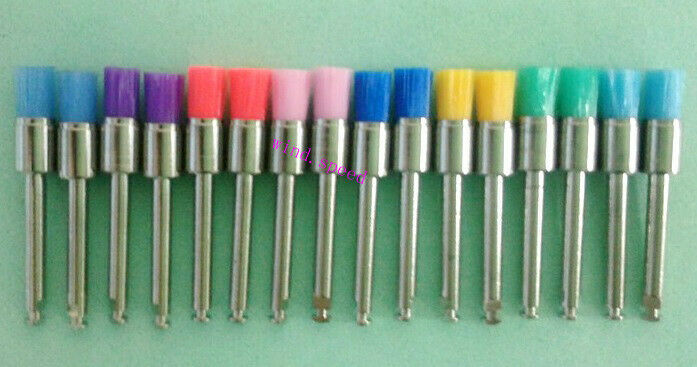 100pcs Colorful Nylon Polishing Brushes Dental Latch Flat Polisher Brush Small