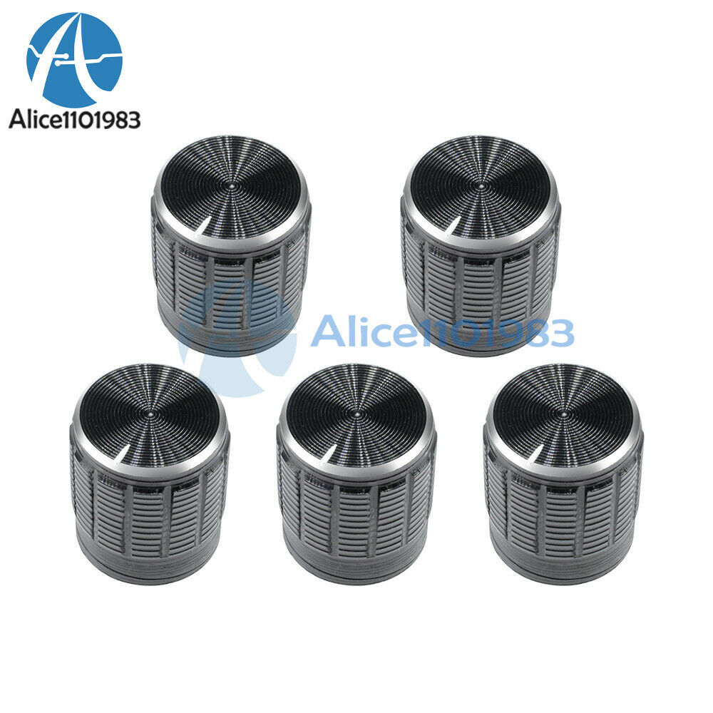 5PCS Useful Volume Control Rotary Knobs For 6mm Dia Knurled Shaft Potentiometer