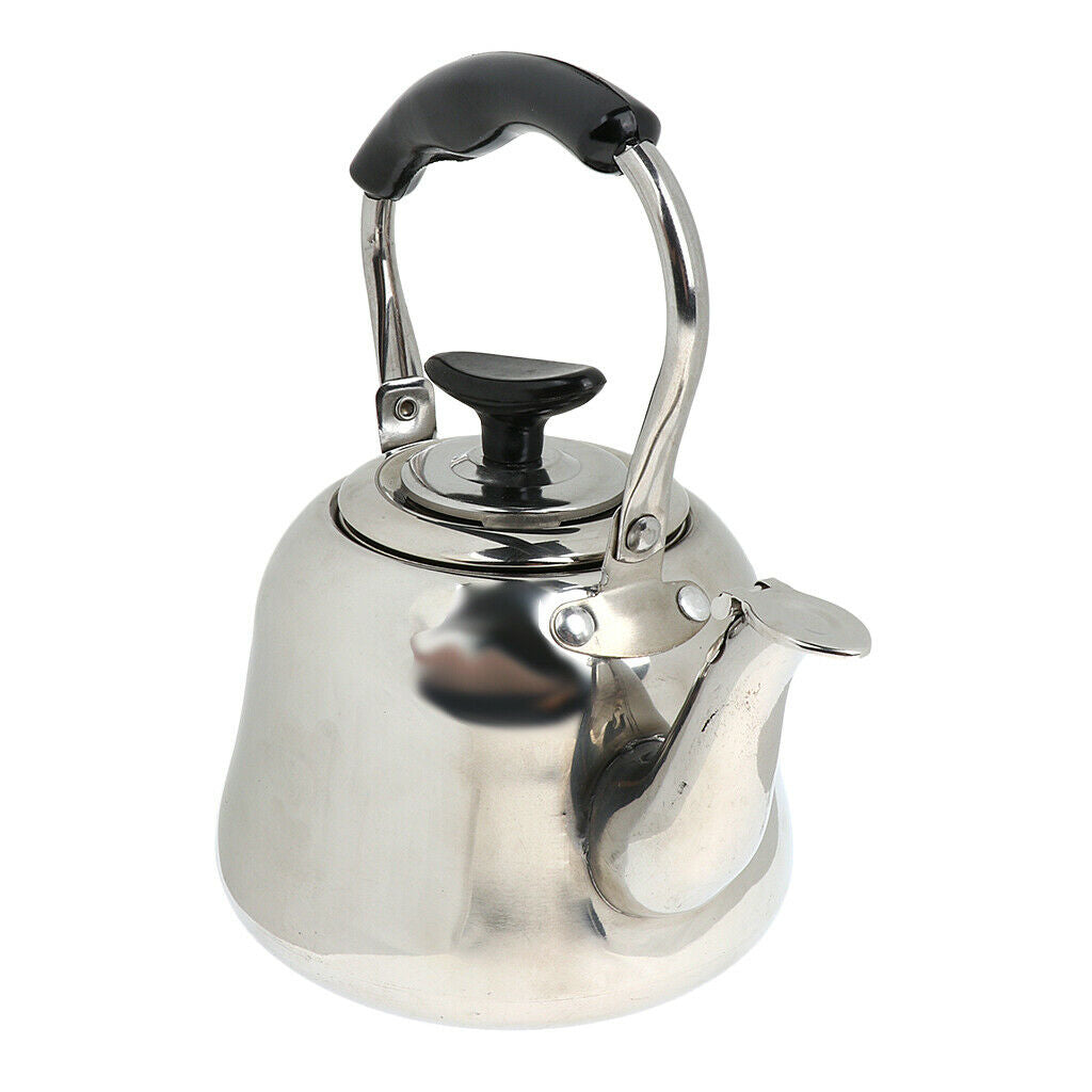 Whistling Kettle Stainless Steel Camping Kitchen Tea Coffee Water Pot, 1L
