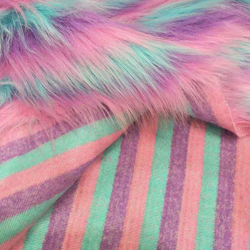 40*60cm Colorful Stripe Soft Plush Fabric DIY Clothing Home Textiles Material