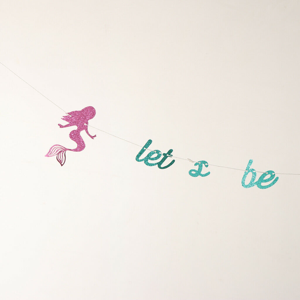Let's Be Mermaid Garland Mermaid Theme Party Banner Decor