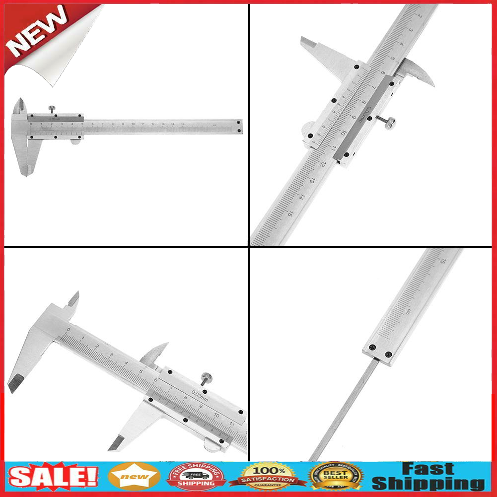 Vernier Caliper 0-150mm 0.02mm Metal Calipers Gauge Measuring Tools @