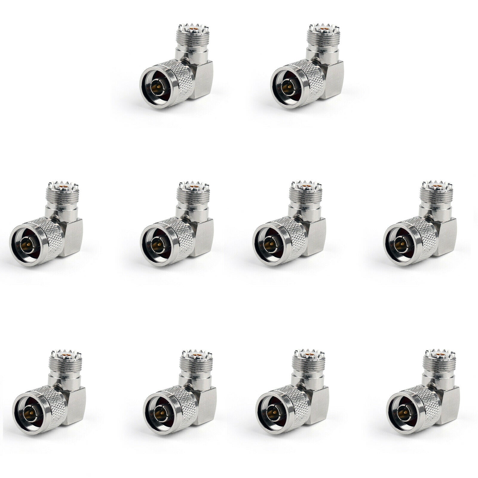 10X UHF Female Jack SO239 to N Male Plug Adapter 90¡ãRight Angle RF Connector CN