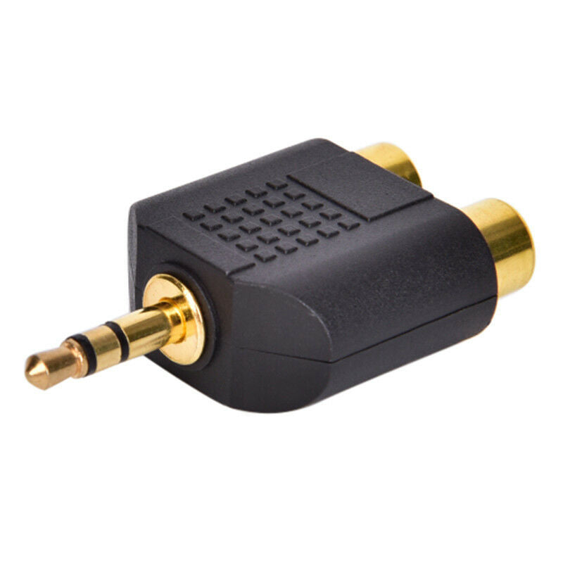 3.5mm Jack to 2 RCA Adaptor Twin Phono Y Splitter Stereo Male to 2 x Female  Lt