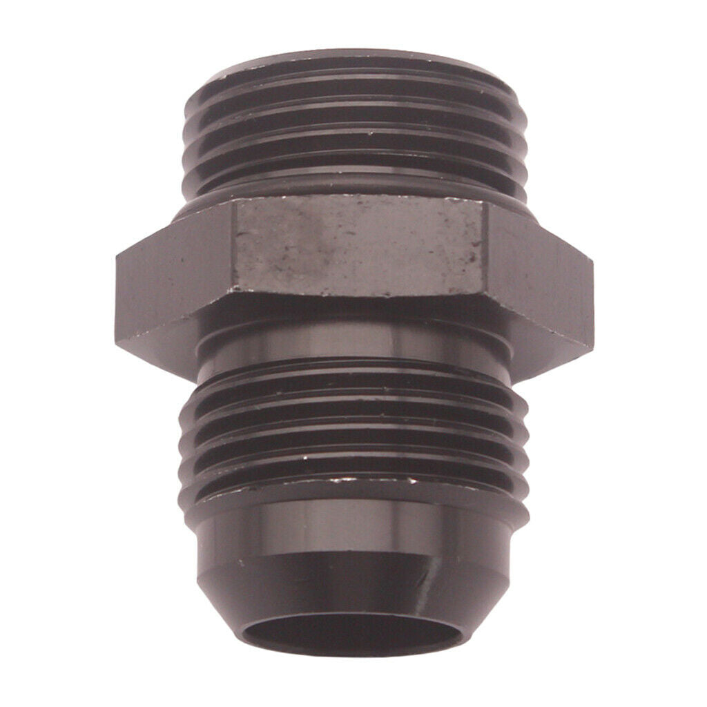 Aluminum ORB-10 O-ring Boss 10AN to AN12 Male Adapter Adapter Fitting, Black