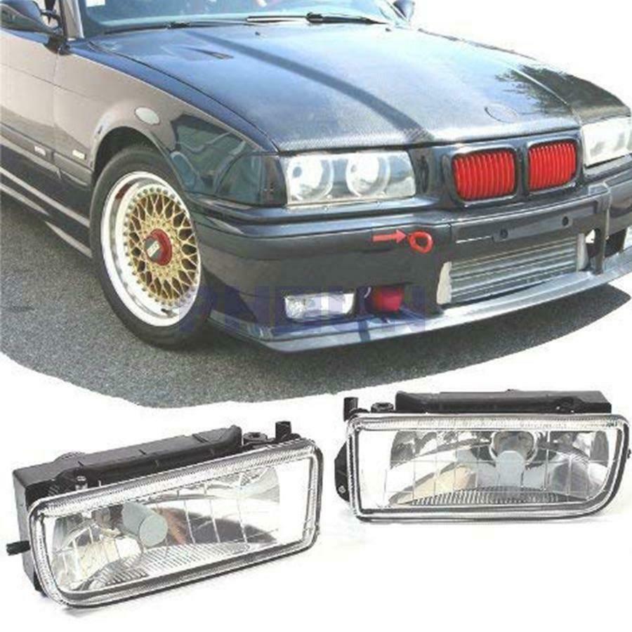 Pair Front Bumper Fog Lights Replacement  For BMW 92-98 E36 3 Series 2/4D