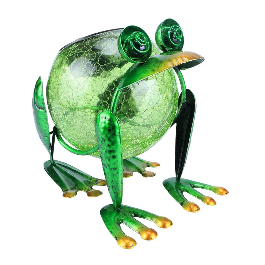 Frog Lamp Solar Powered Garden Decorations Lights , Yard Metal Figures Outdoor