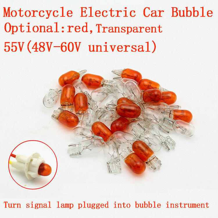 10pcs 55V Small Bulbs With one Line For Motorcycle Dash Panel Cluster Light