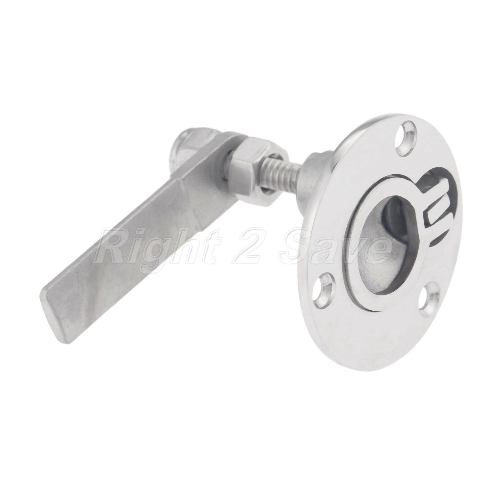 Boat 2" Hatch Lacth Turning Lock Lift Ring Handle Marine Stainless Adapter Latch