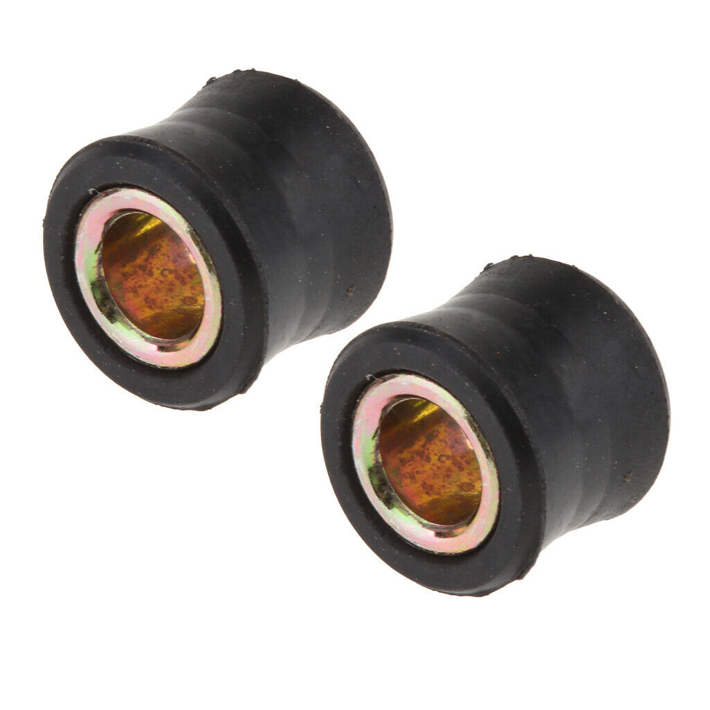 2x Black Motorcycle Shock Absorber Bushing Made Of Rubber And Metal, Replacement