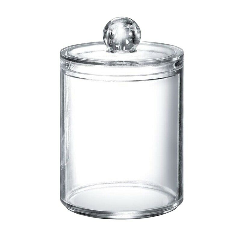 1X(Dispenser Apothecary Jars Bathroom Holder Storage Canister Clear Plastic 8P9)