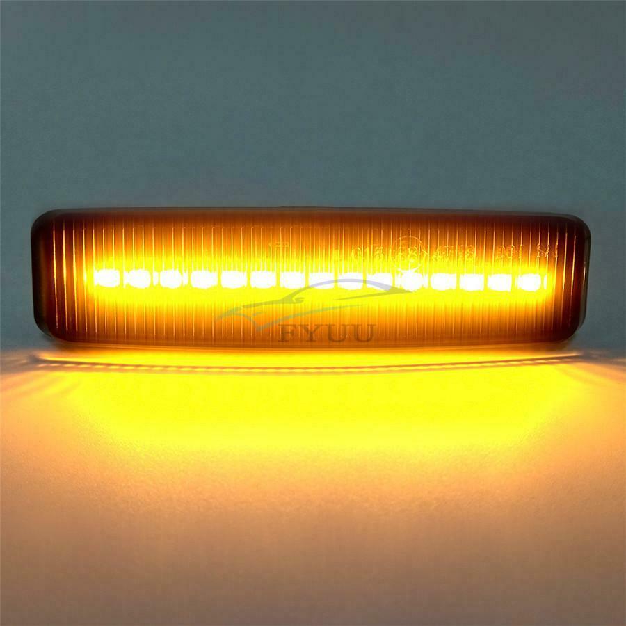 For BMW E39 1 Pair of Yellow LED Dynamic Flow Sequence Turn Signals Waterproof