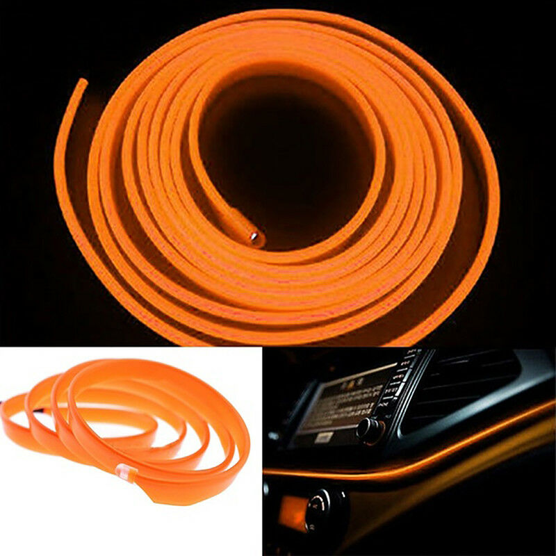 2M 12V Car Vehicle Ambient Interior Orange Cold Light Strip Atmosphere Ne.l8